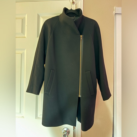 J. Crew Double Cloth Classic Black Cocoon Coat in Italian wool - Picture 2 of 5